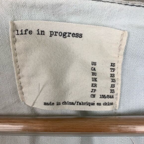 Life in Progress acid wash light denim chambray anorak jacket size xsmall - Picture 5 of 5